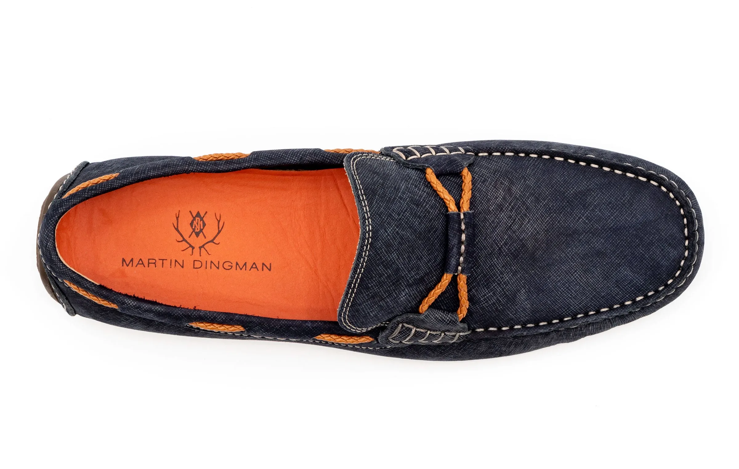 Bermuda Nubuck Braided Bit Loafers - Navy