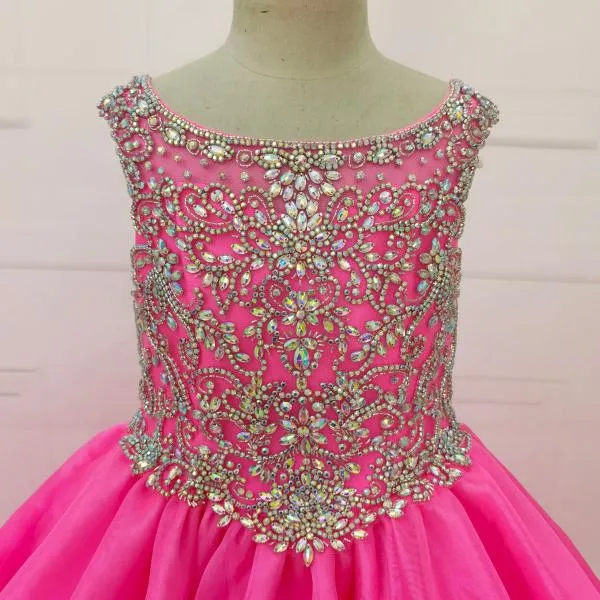 Best Beauty Glitz Little Girl Pink Ball Gown