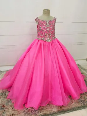 Best Beauty Glitz Little Girl Pink Ball Gown