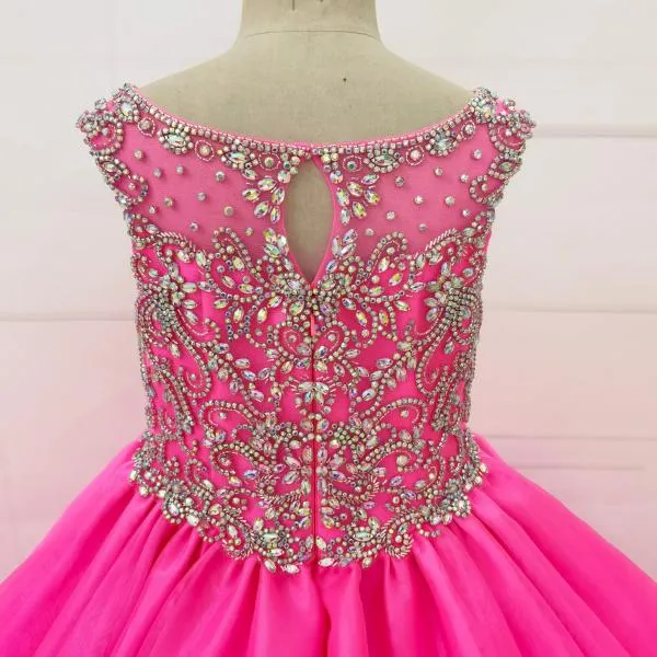 Best Beauty Glitz Little Girl Pink Ball Gown