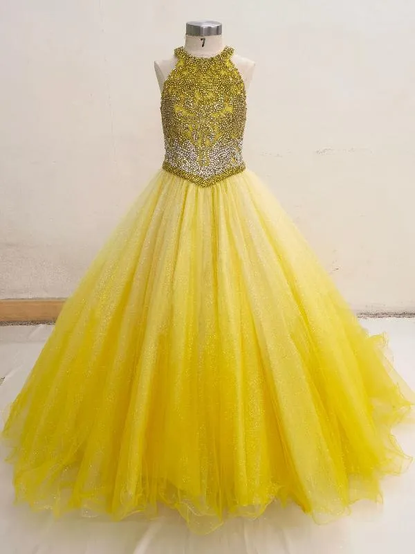 Best Beauty Sparkly Kids Colorful Pageant Dress