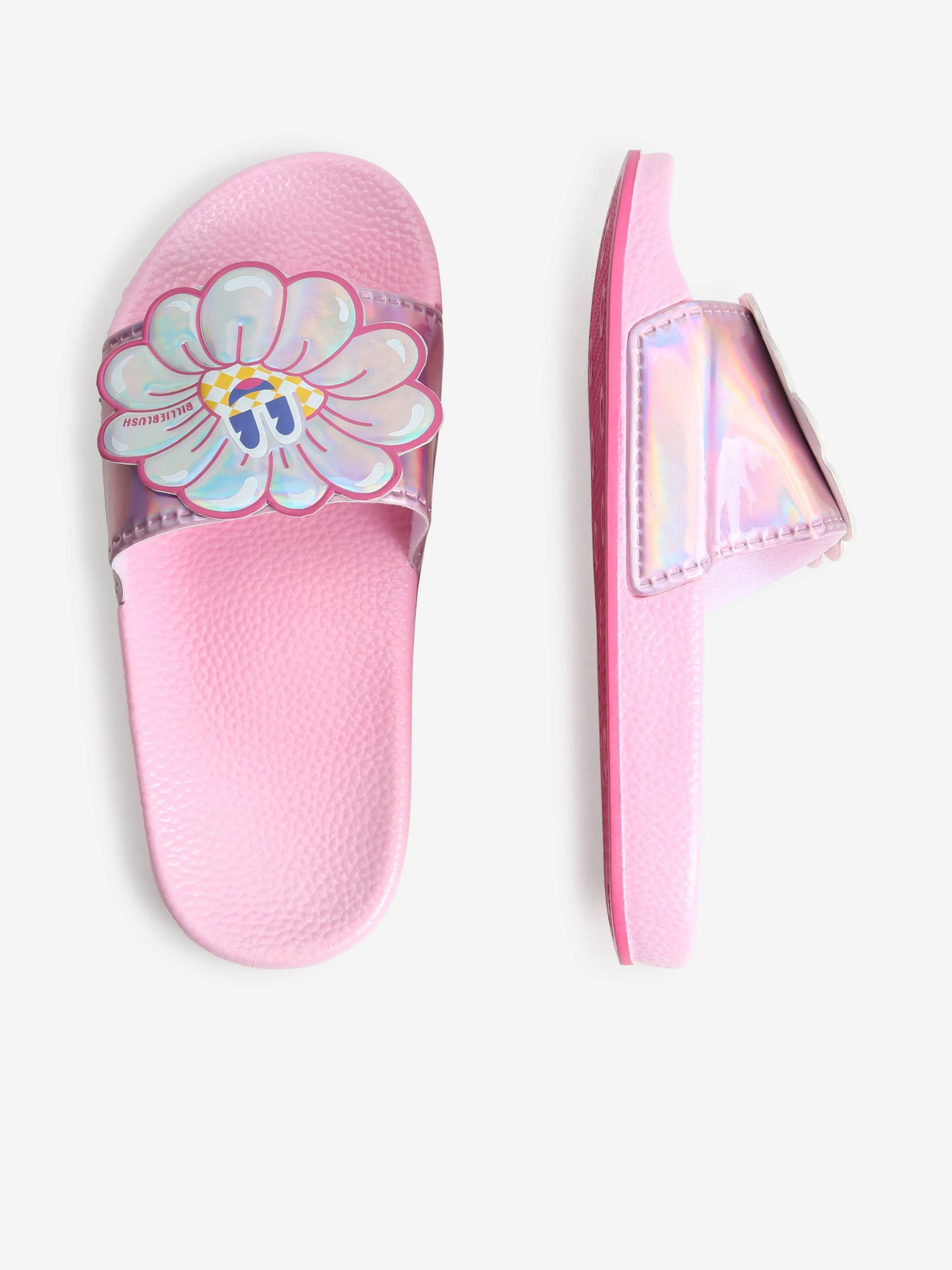 Billieblush Girls Flower Sliders in Pink