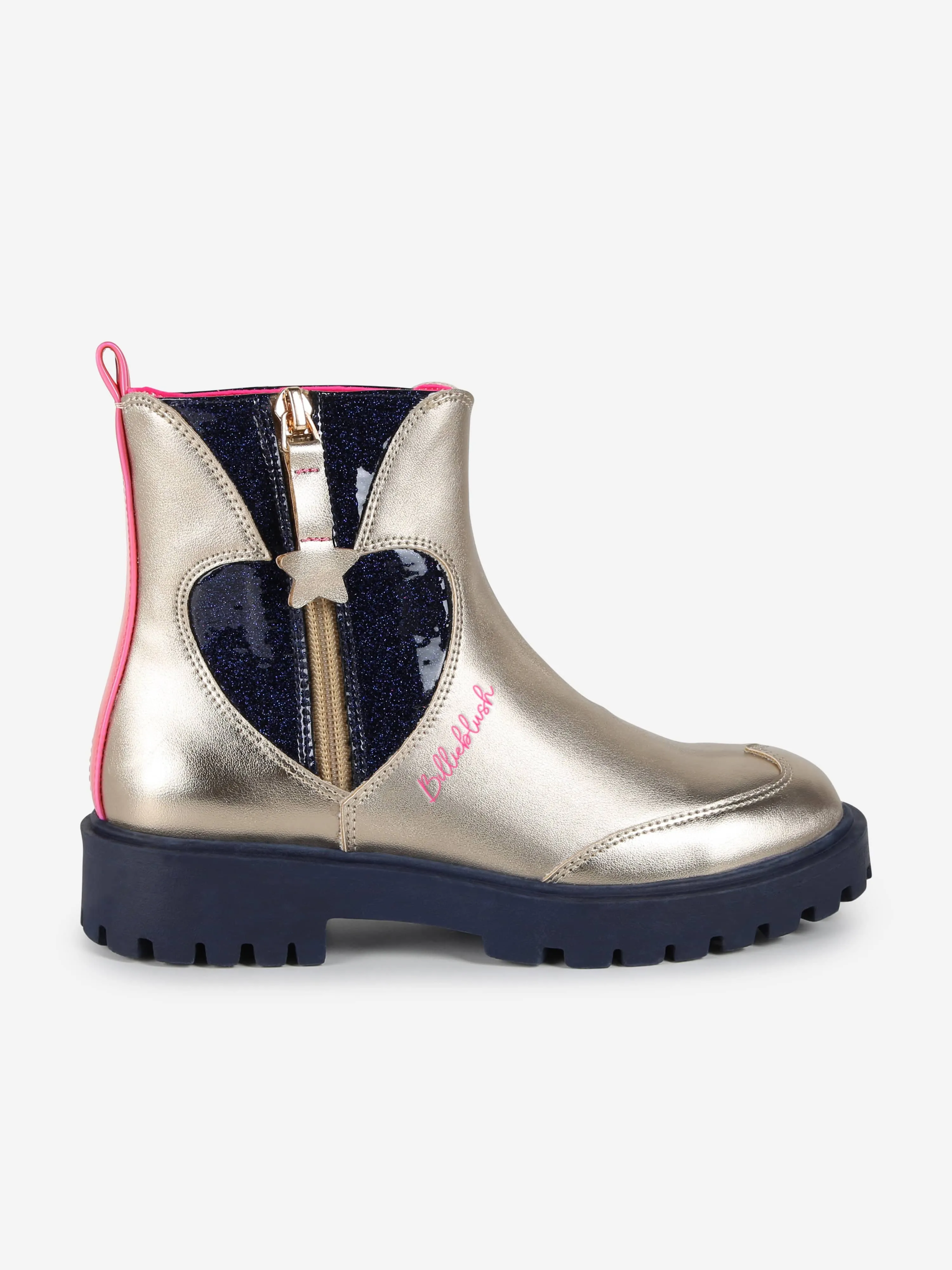 Billieblush Girls Heart Ankle Boots in Gold