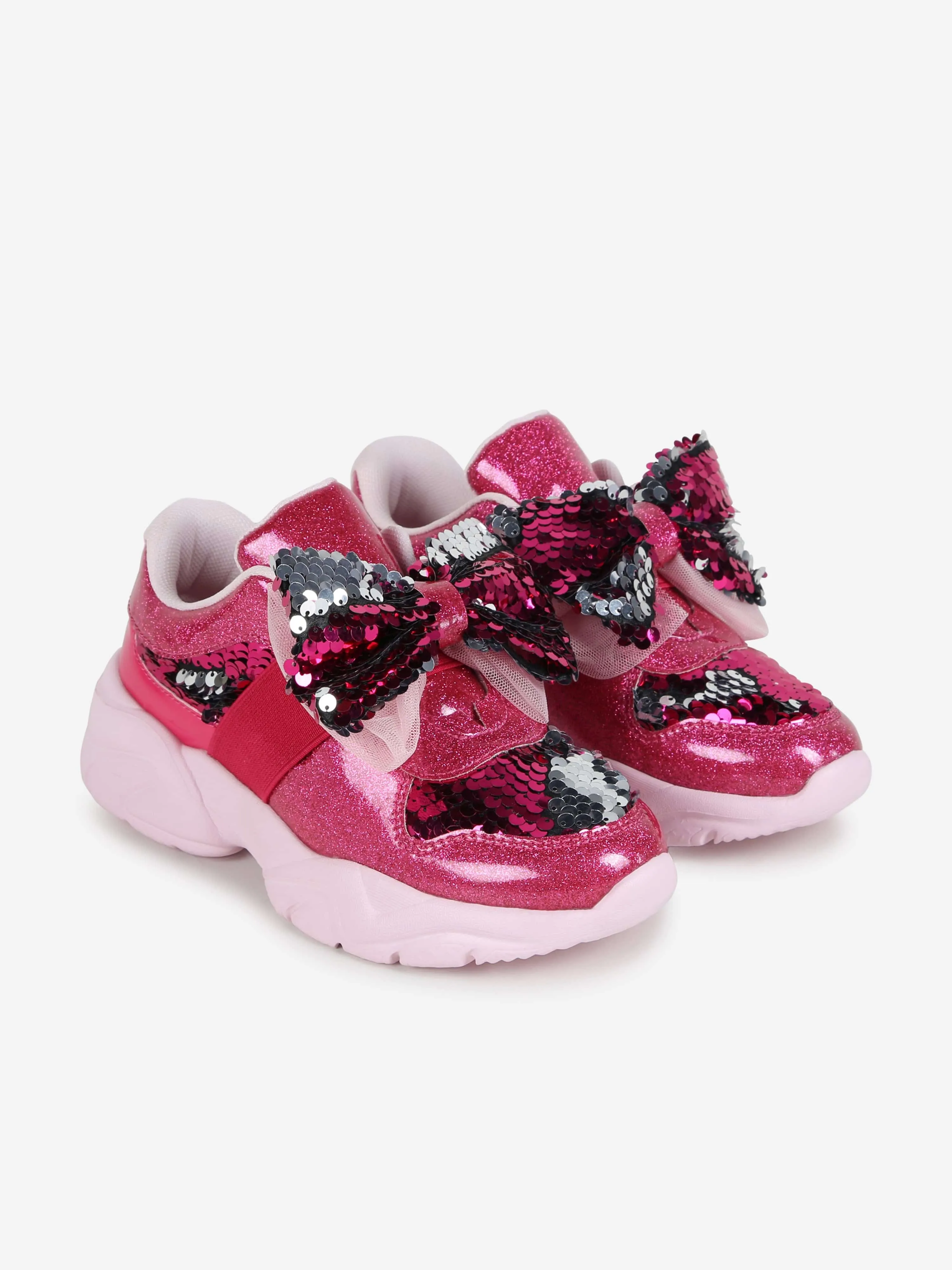 Billieblush Girls Sequin And Glitter Trainers in Pink