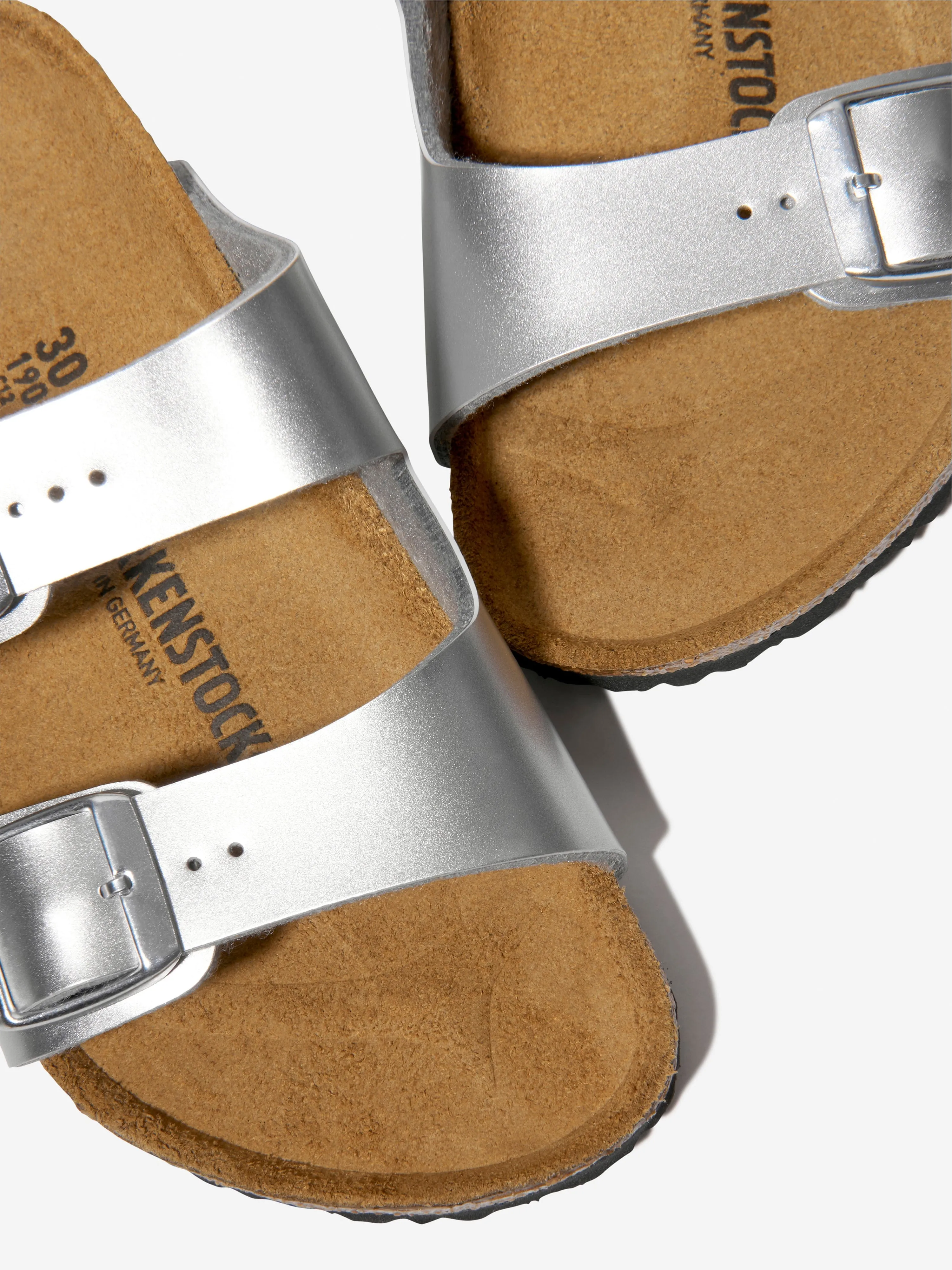 BIRKENSTOCK Girls Arizona Metallic Sandals in Silver