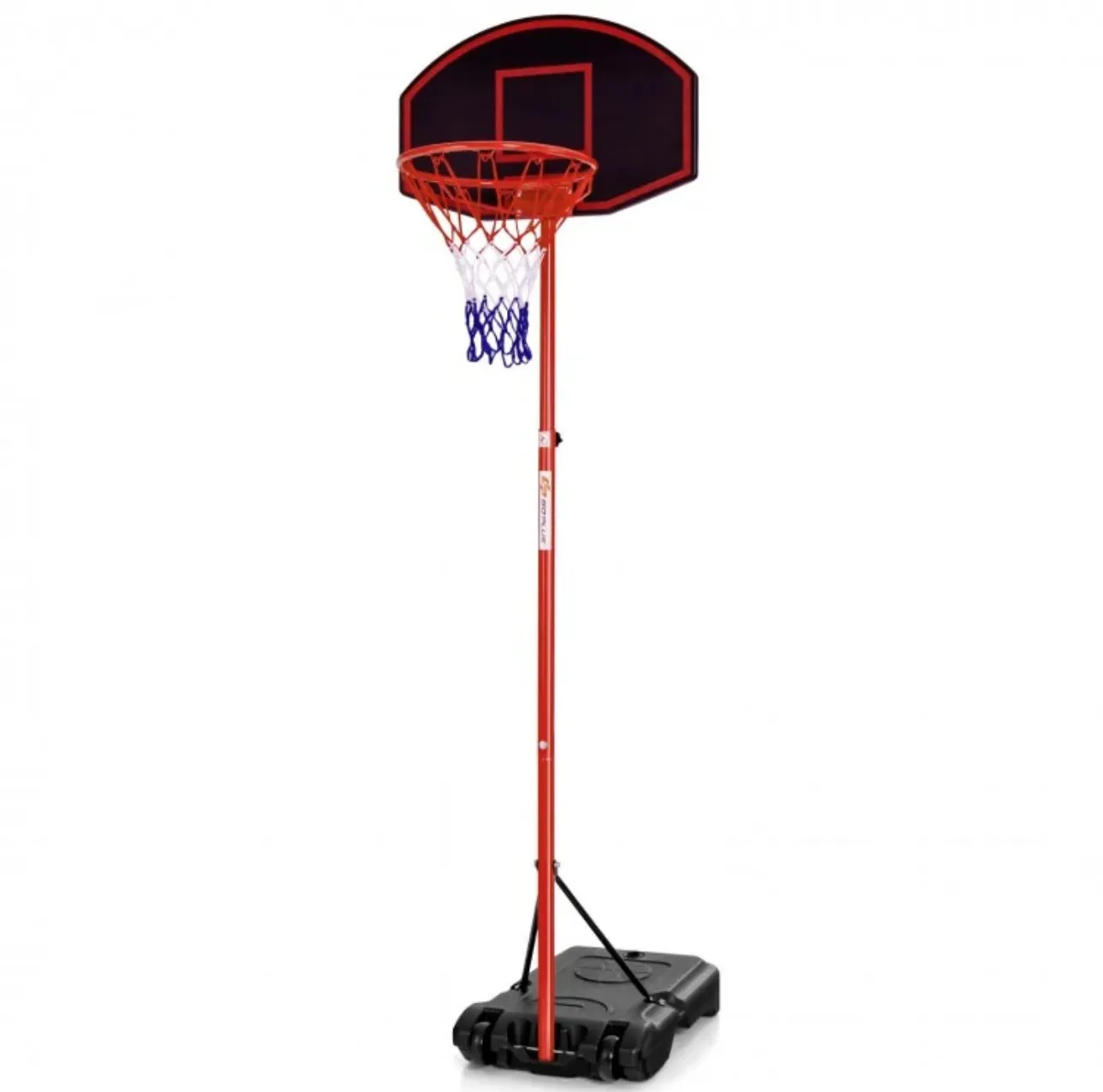 Black & Red Super Cool Portable Basketball Net Hoop With Wheels & Backboard | Adjustable Height | 5FT-7Ft | Heavy Duty | Sturdy Base