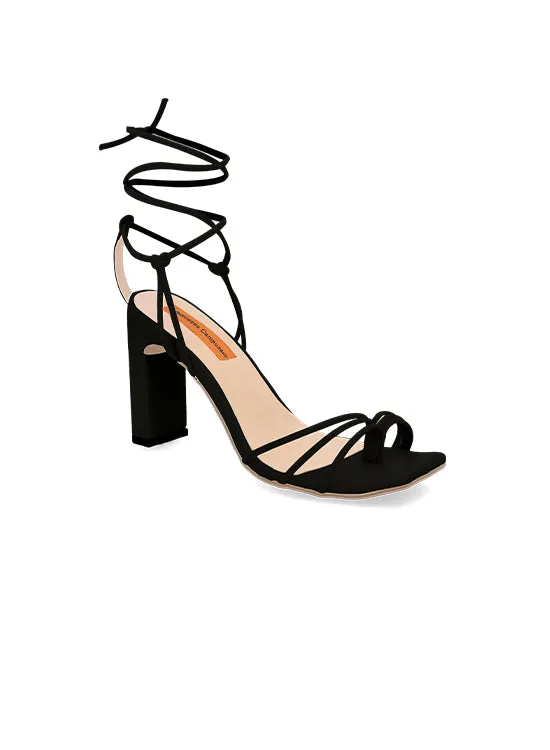 Black Maze High Heels Sandals for woman