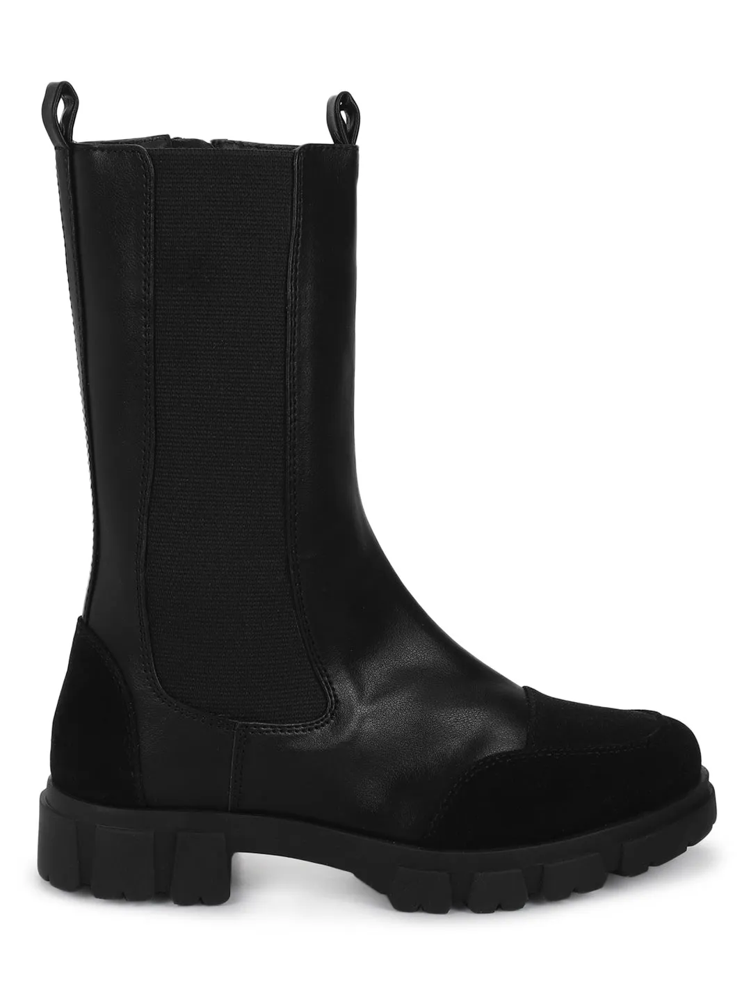 Black PU Kitten Ankle Boots (TC-ST-1313-BLKPU)