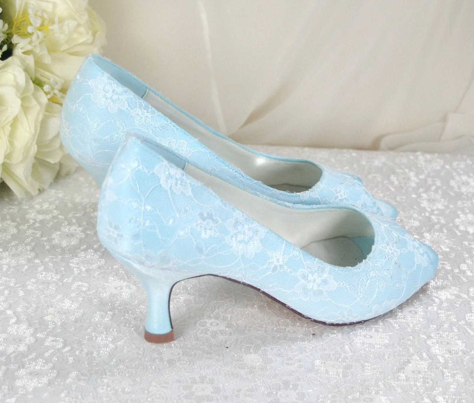 Blue Lace Bridal Heels