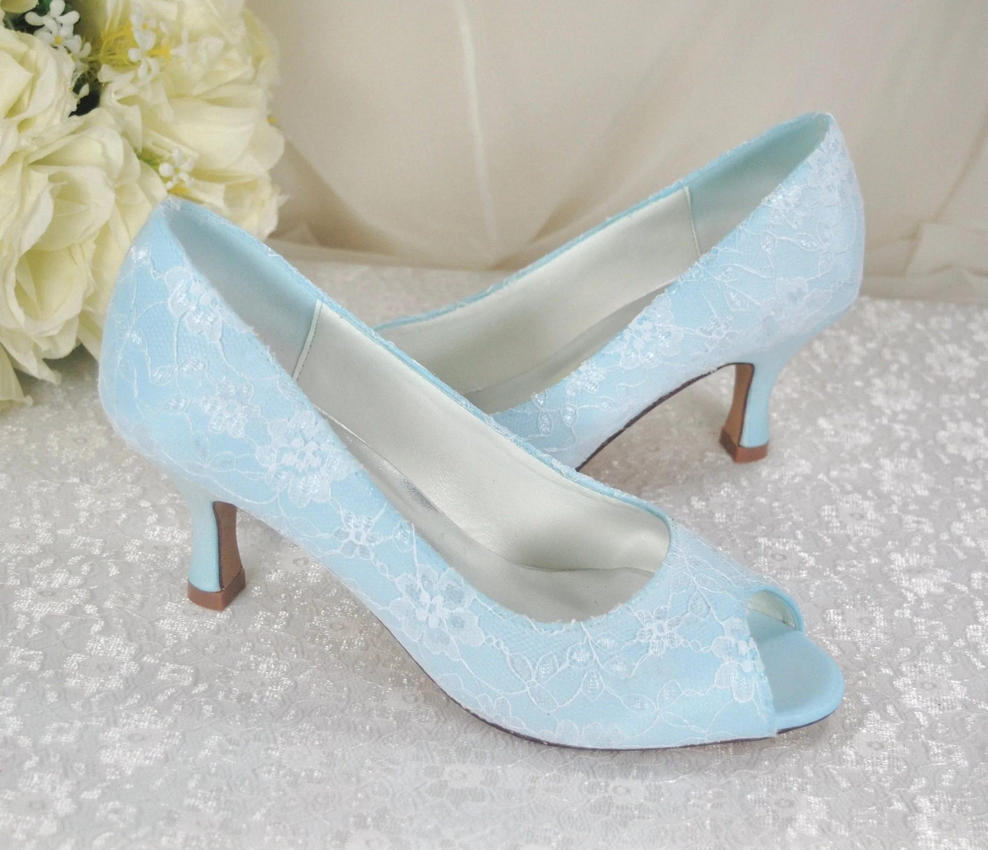 Blue Lace Bridal Heels