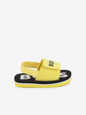 BOSS Boys Logo Sandals in Yellow