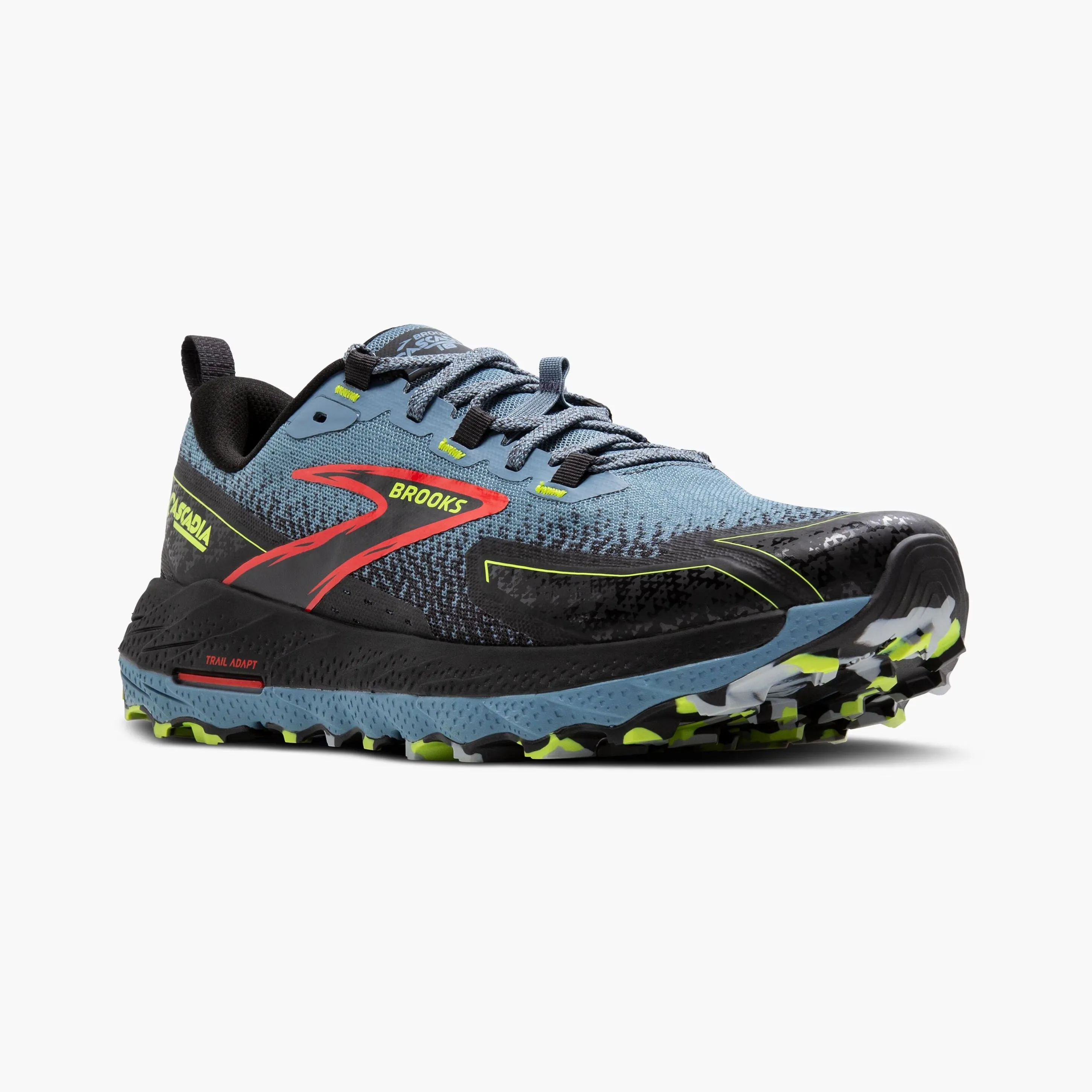 Brooks Cascadia 18 | Citadel / Ebony / Lime | Mens