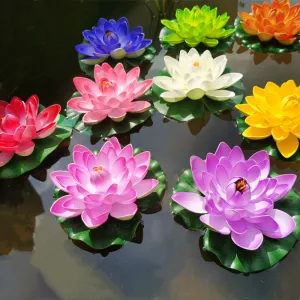 Bulk 7" Large Artificial Lily Lotus Flower Floating Pads for Ponds Flowers for Outdoor Wholesale