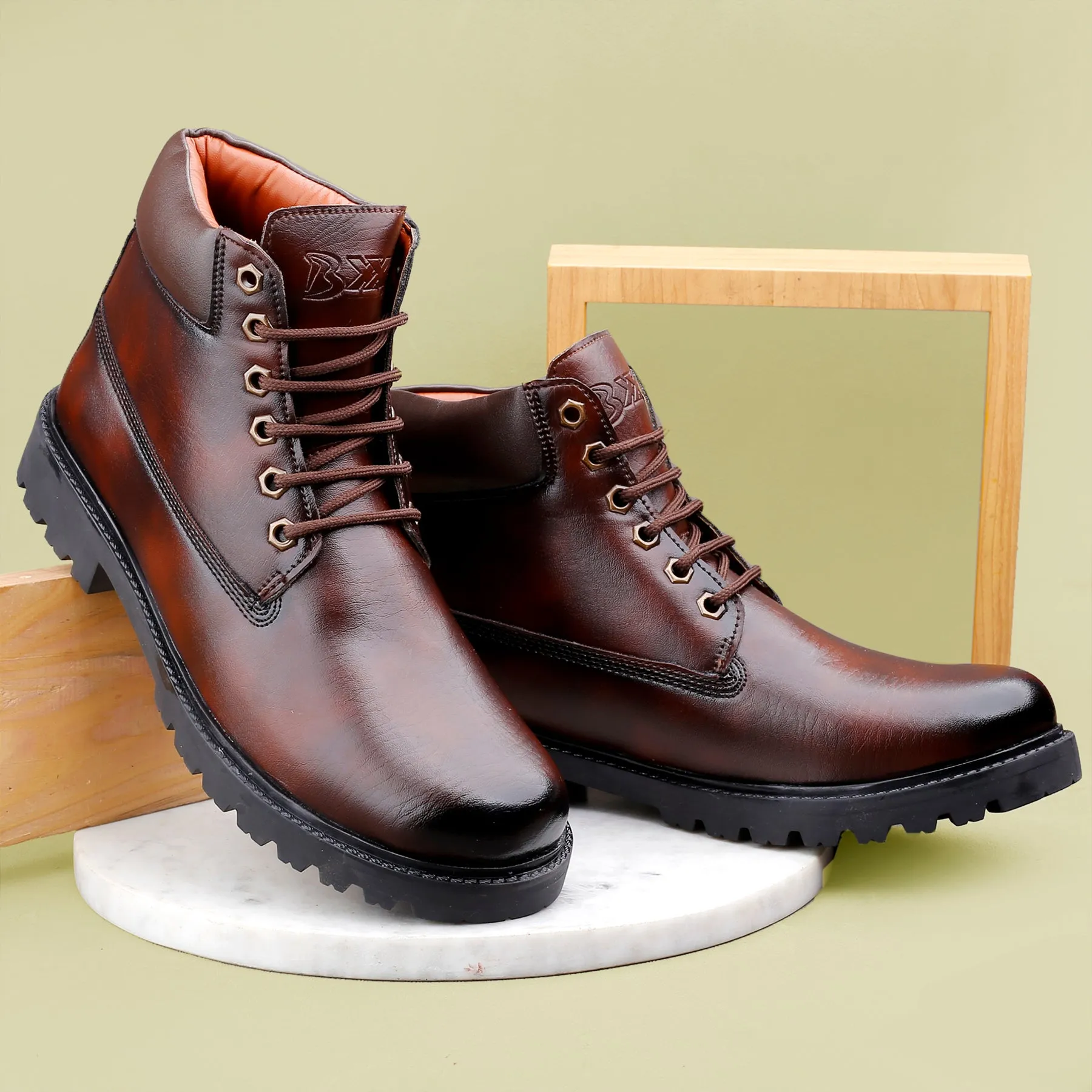 Bxxy's Lace-up Ankle Stylish Boots for Men