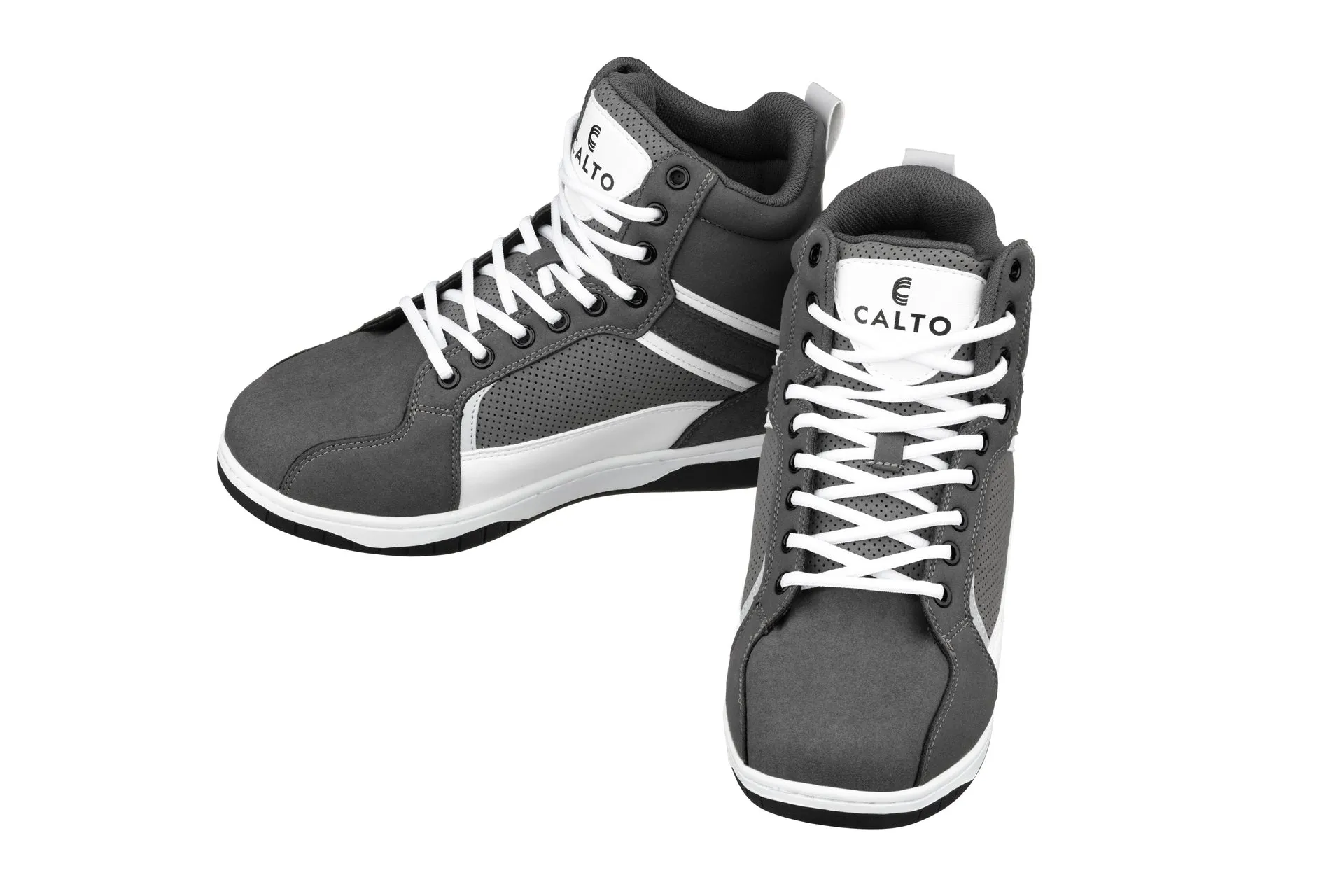 CALTO - S3721 - 3.2 Inches Taller (Grey/White) - Sneakers