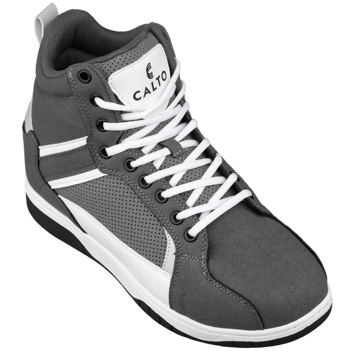 CALTO - S3721 - 3.2 Inches Taller (Grey/White) - Sneakers