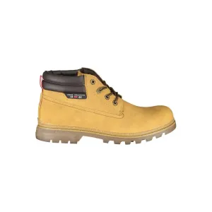 Carrera Chic Yellow Lace-Up Boots with Contrast Details