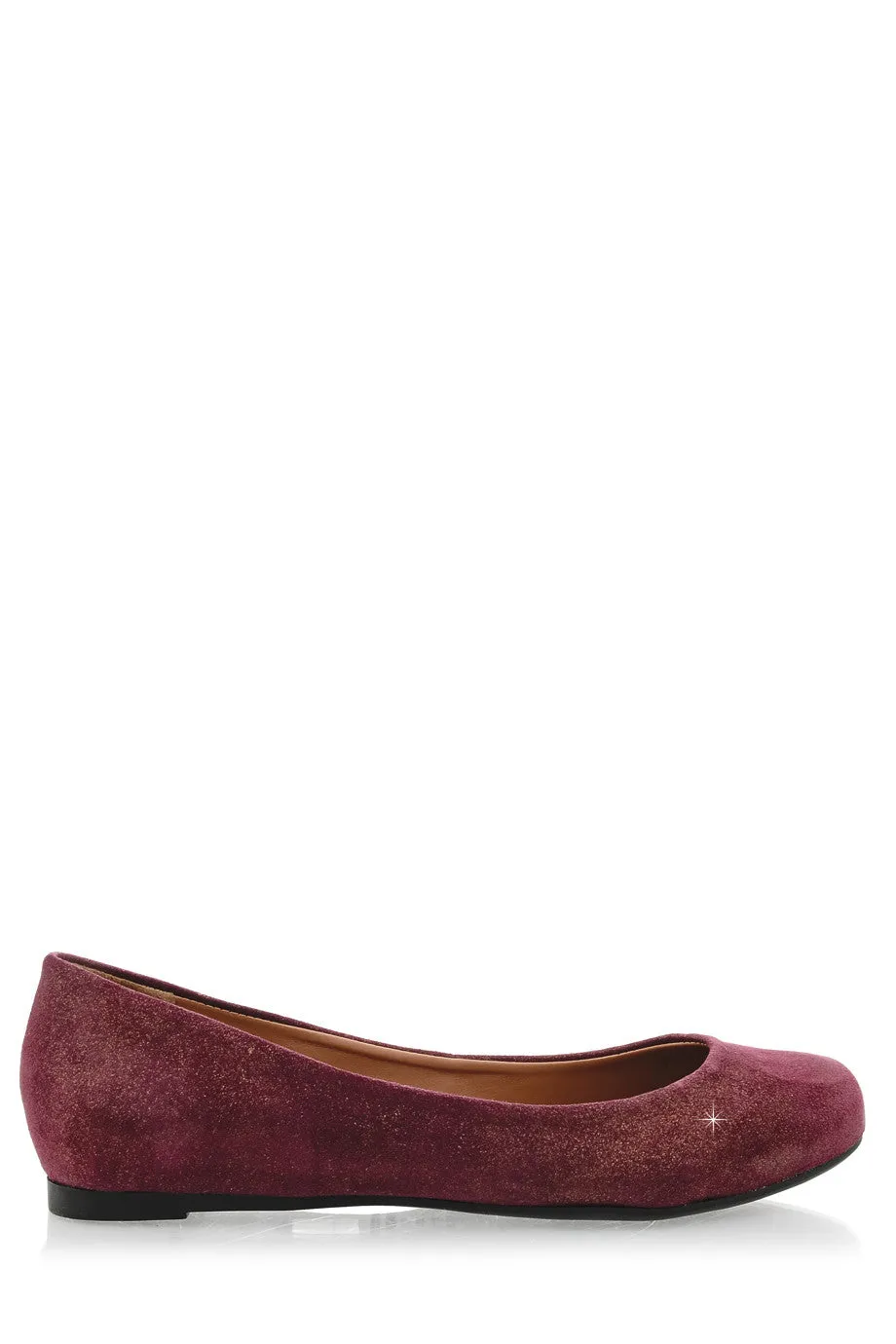 CECCONELLO LEELA Bordeaux Suede Ballerinas