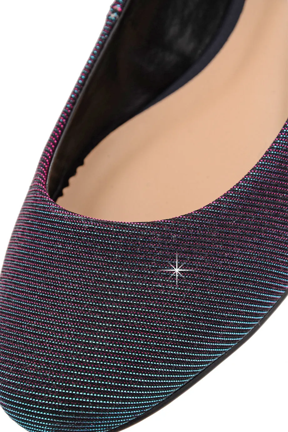 CECCONELLO LEELA Lurex Petrol Holographic Ballerinas