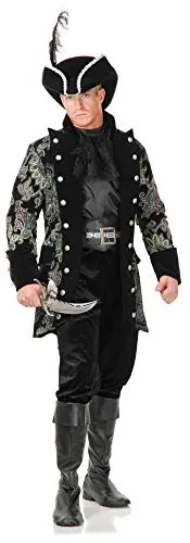 Charades Men's Royal Pirate Captain Jacket, Green/Wine/Black, X-Small