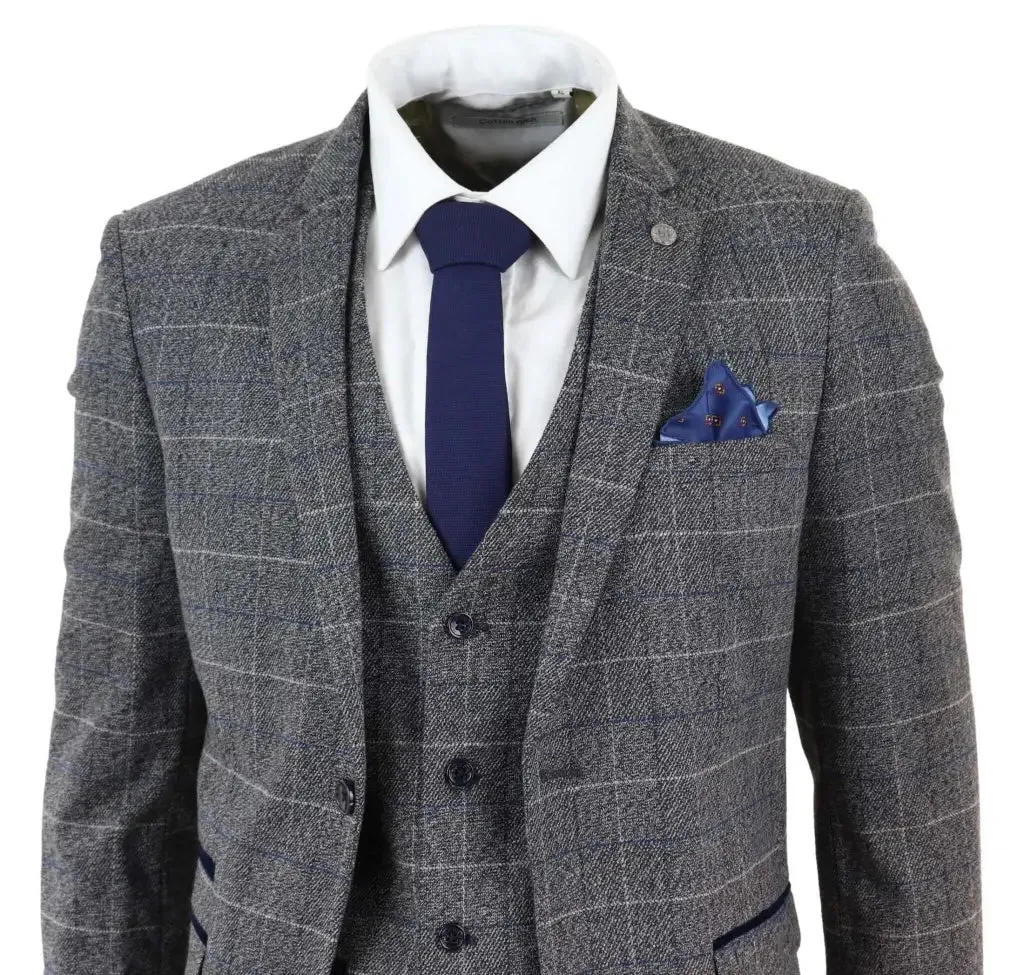 Checkered Three-Piece Suit - Marc Darcy Scott Grey