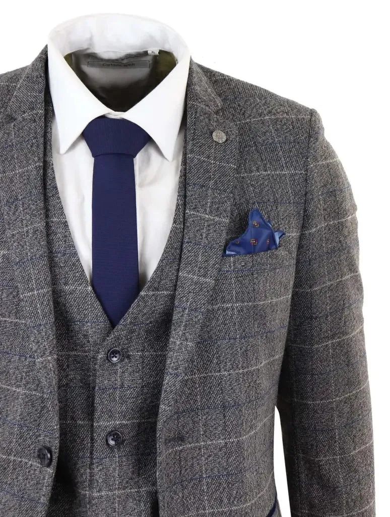 Checkered Three-Piece Suit - Marc Darcy Scott Grey