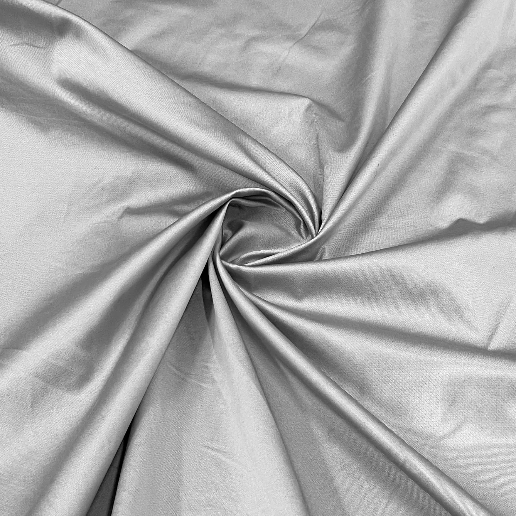 Classic Silver Solid Victoria Satin Fabric