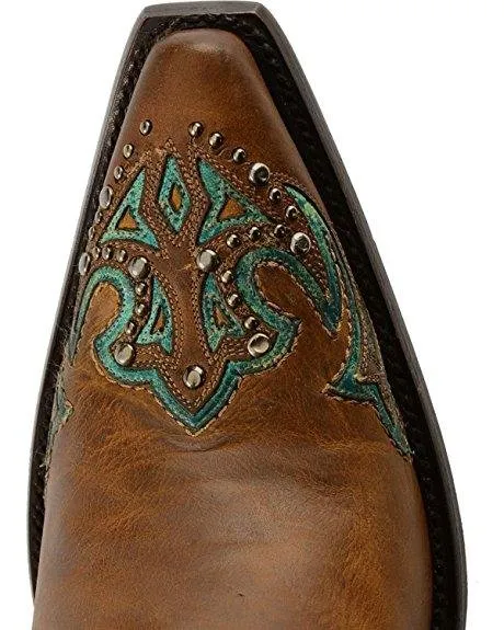 Corral Women's Tall Turquoise Studded Wingtip Cowgirl Boot Round Toe - G1182