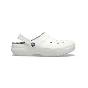 CROCS CLASSIC LINED CLOG WHITE GRAY - ADULT