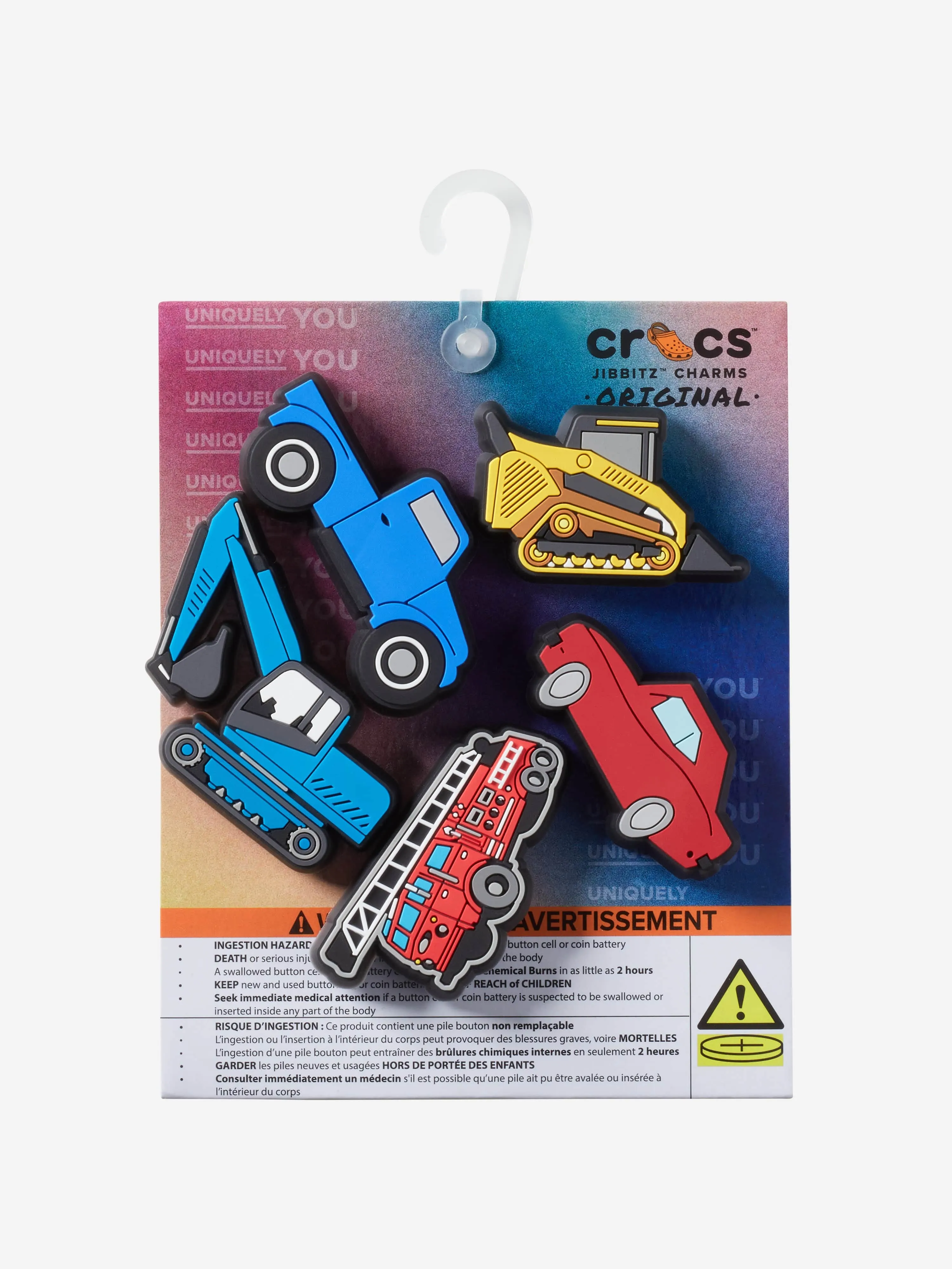 Crocs Kids Lights Up Cars Trucks Jibbitz™ Charm 5 Pack in Multicolour