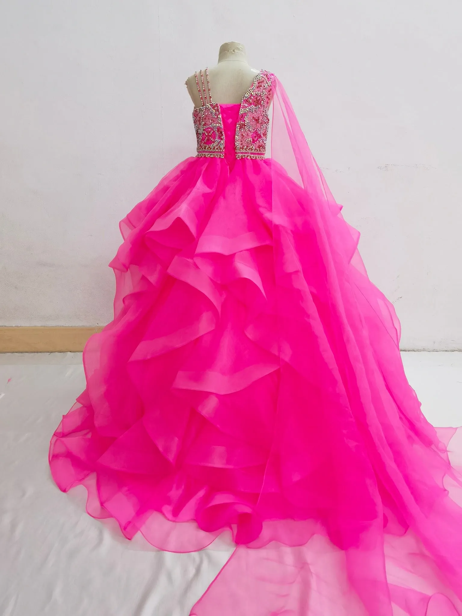 Custom Made Children's Fuchsia Pageant Ball Gown