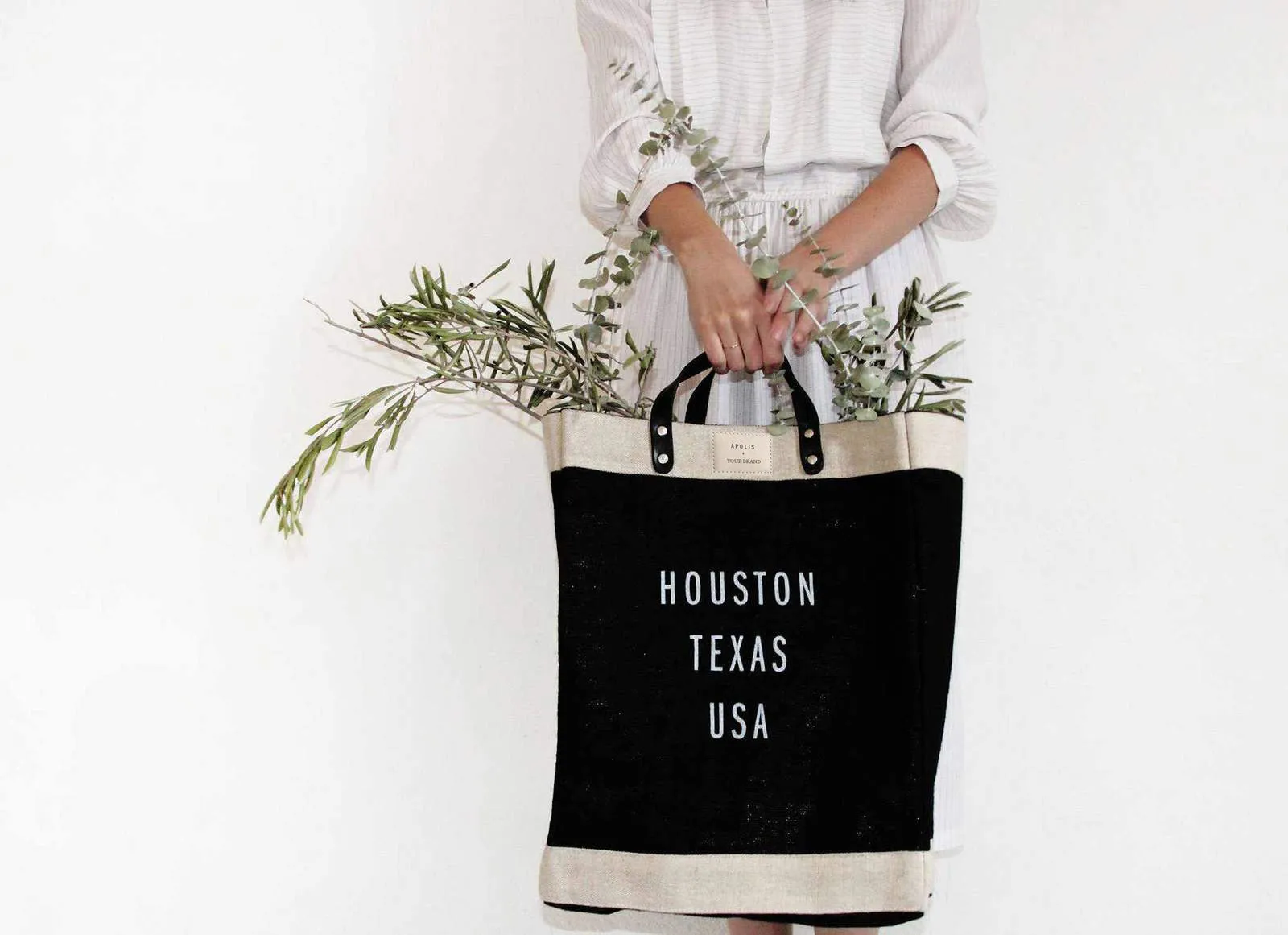 Customized Market Bag in Black - Wholesale