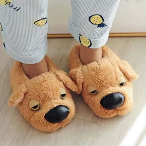 Cute Doggo Plush Shoes | Non-Slip Winter House Shoes (Universal Size)