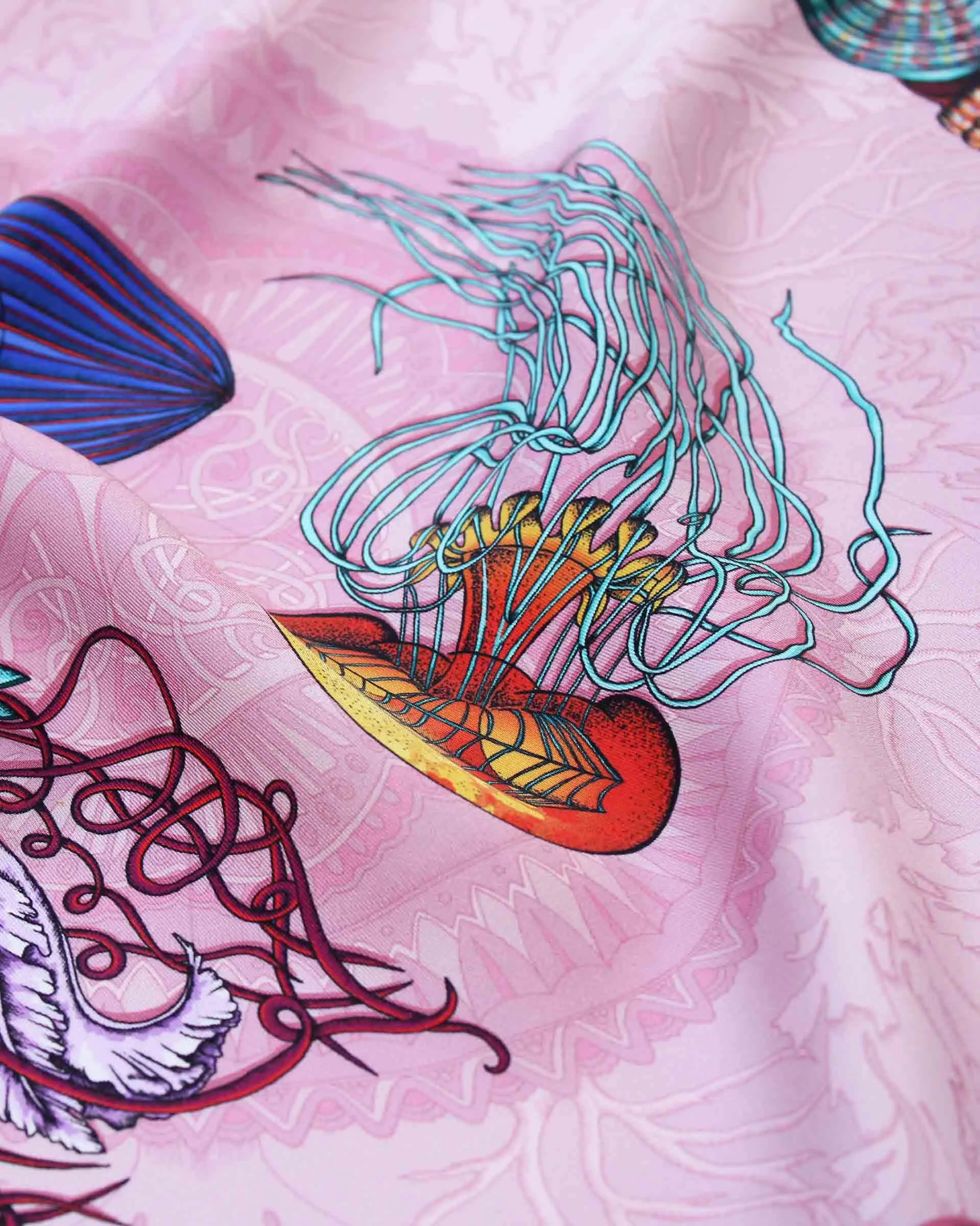 Dancing Jellyfish Pink Pocket Square