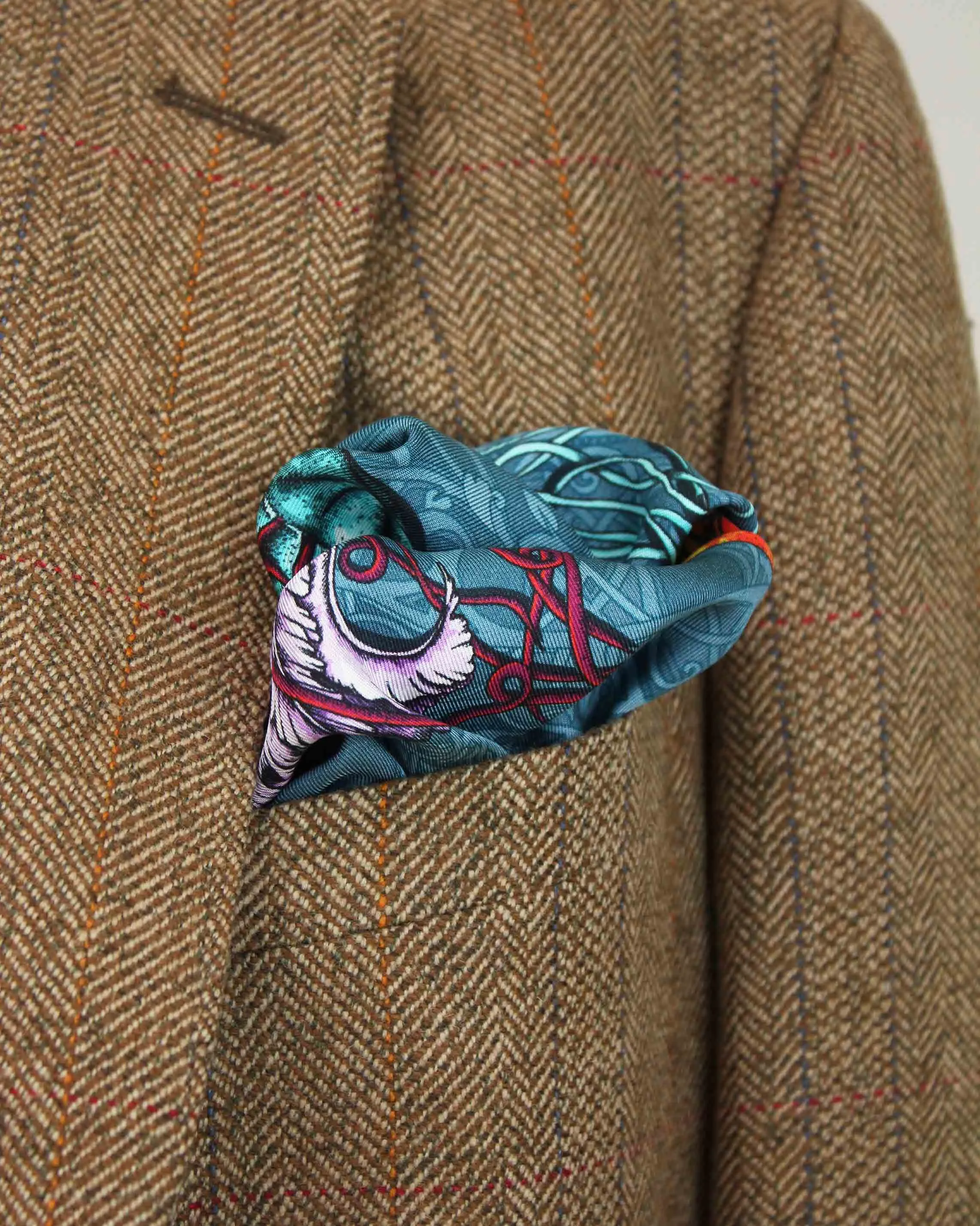 Dancing Jellyfish Turquoise Pocket Square