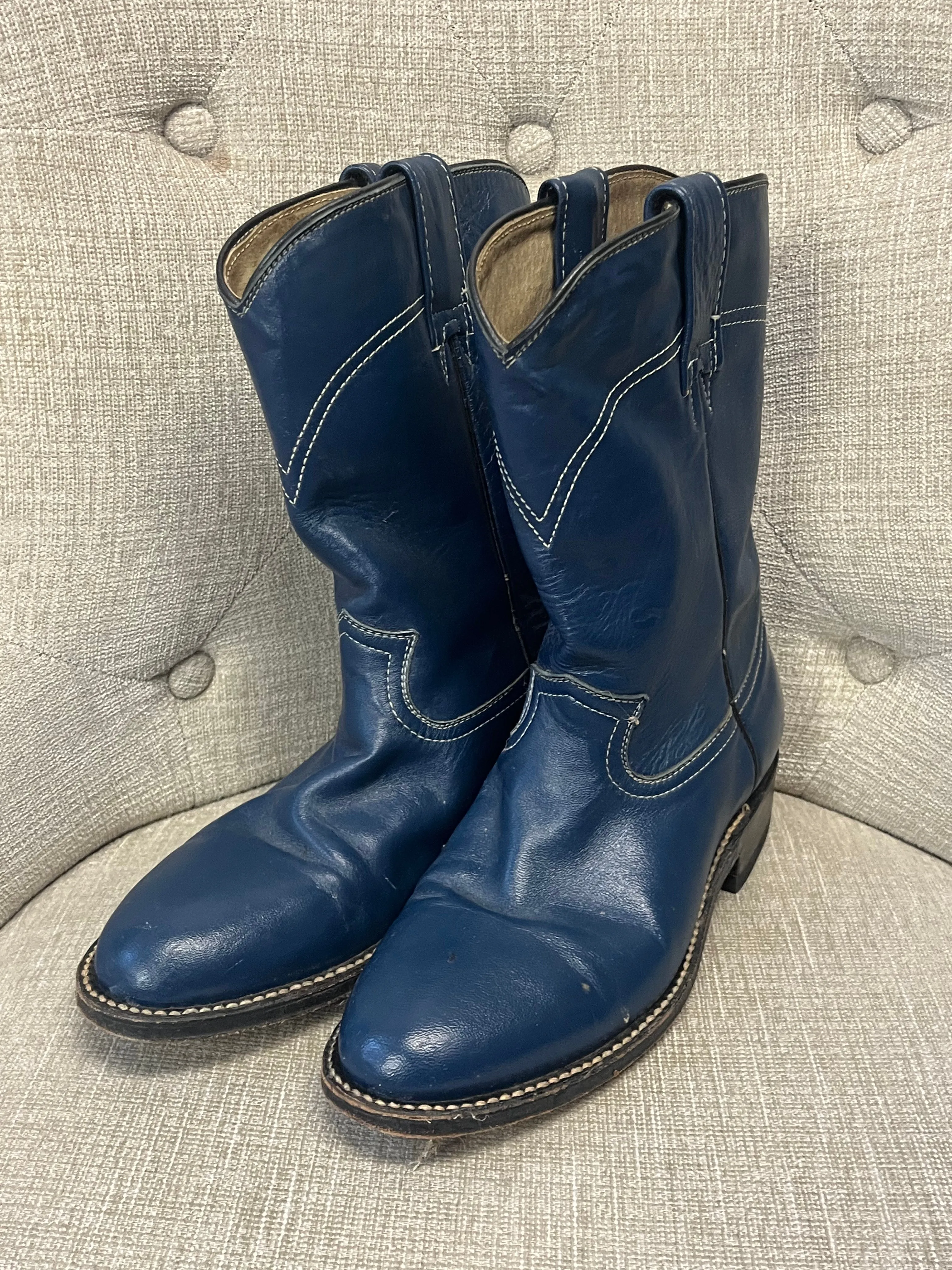 Dark Teal Western Boots (Size 6)