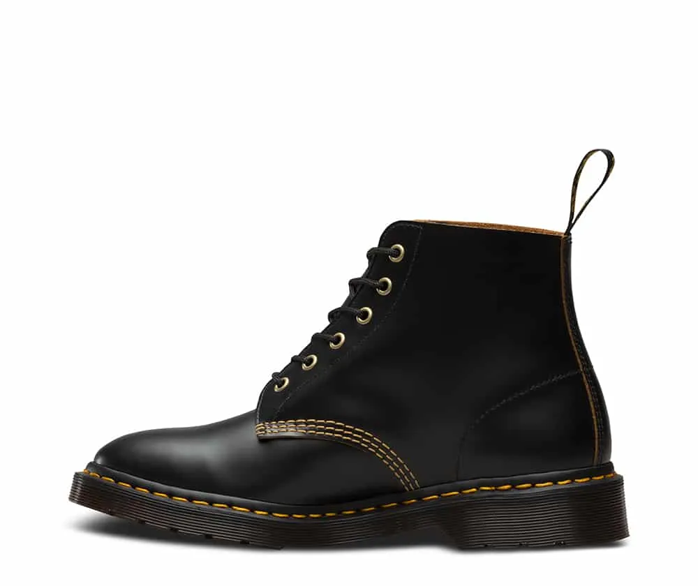 Dr. Martens 101 Black Vintage Smooth 6-Eye Boot