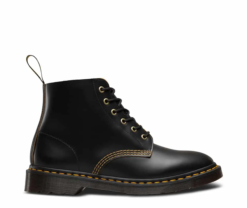 Dr. Martens 101 Black Vintage Smooth 6-Eye Boot