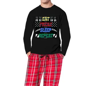 EAT FREAK SLEEP REPEAT" MEN'S PAJAMA SETS - 2 COLORS - SHIPS FROM THE US