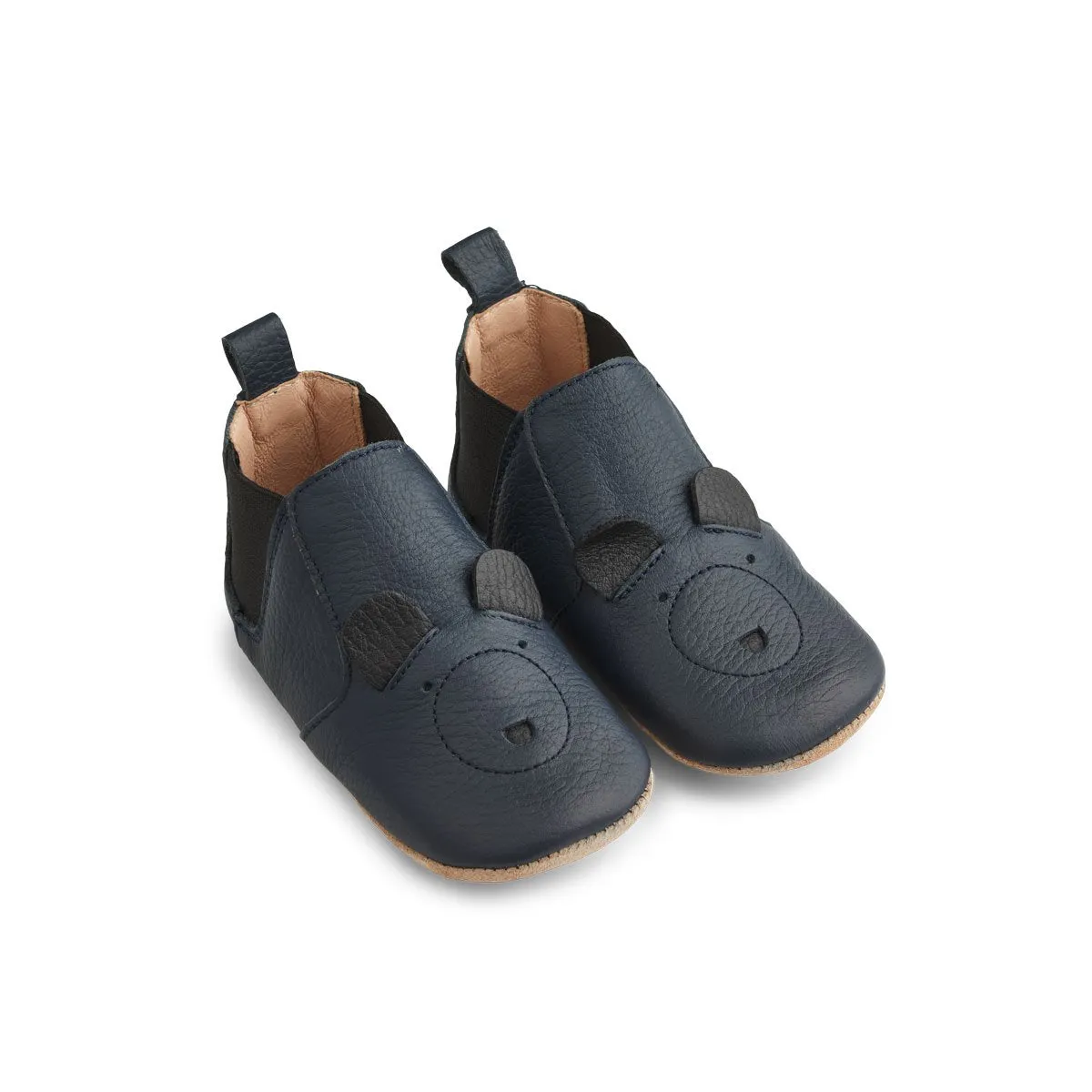 Edith Leather Slippers - Mr bear navy