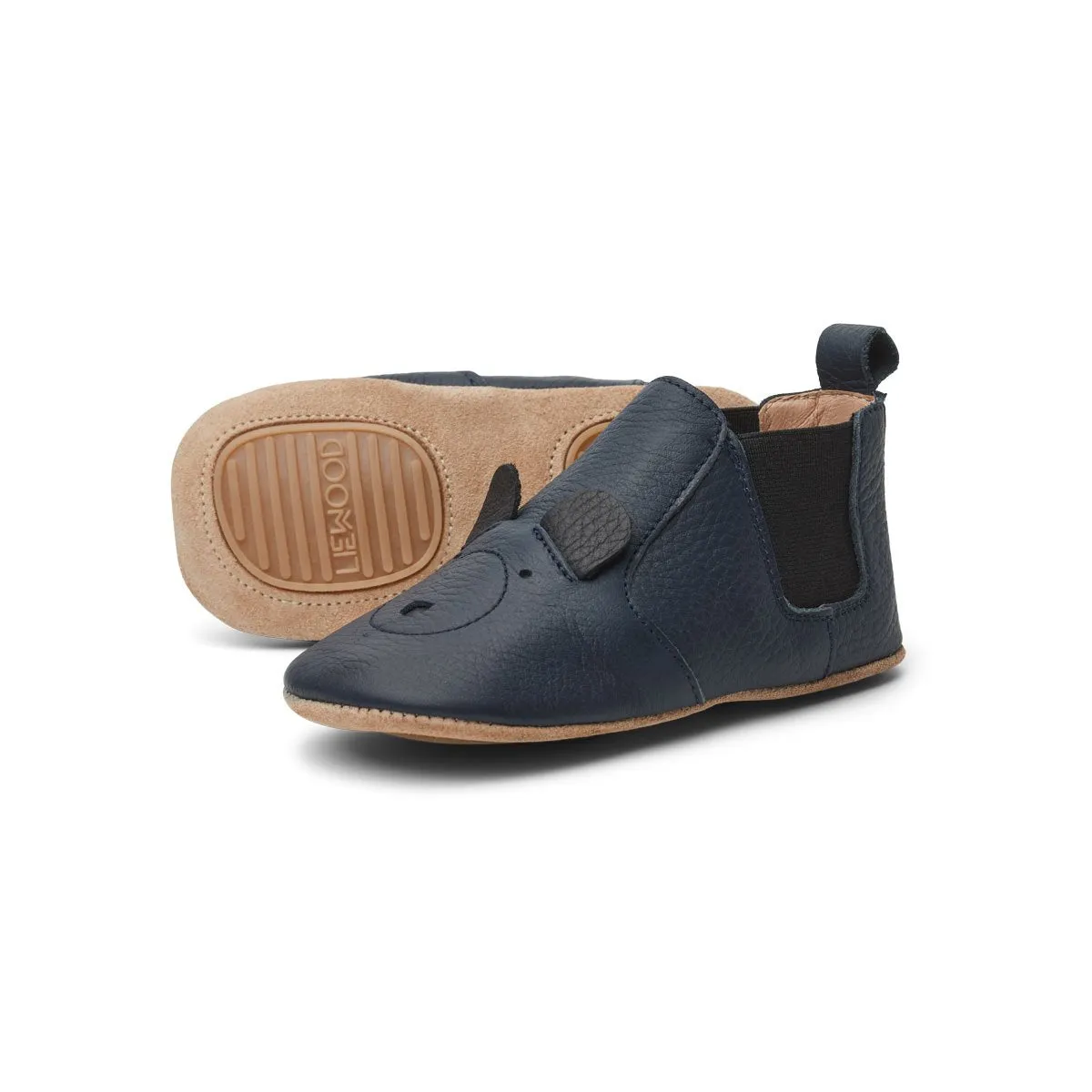 Edith Leather Slippers - Mr bear navy