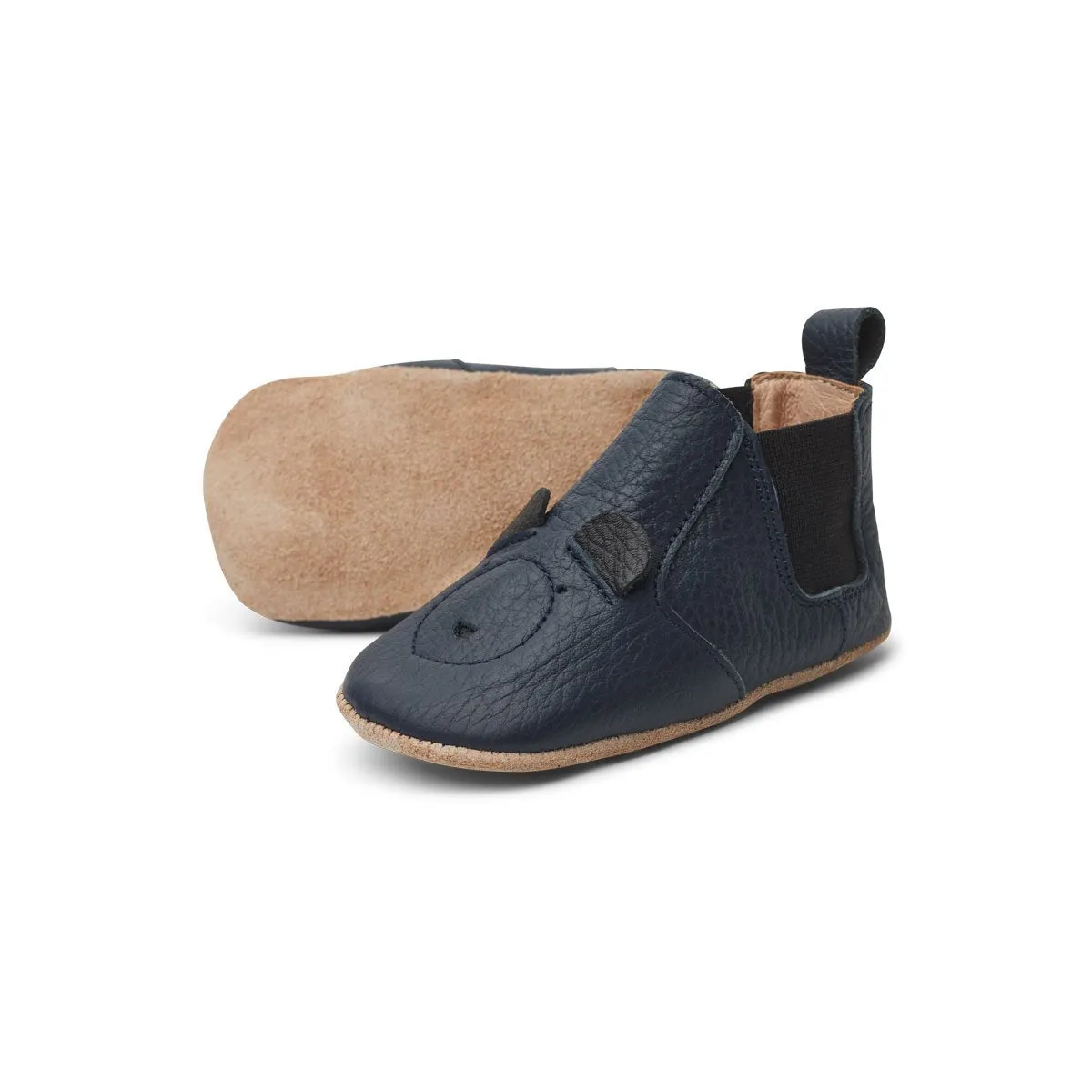 Edith Leather Slippers - Mr bear navy