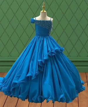 Elegant Spaghetti Strap Little Princess Evening Gown