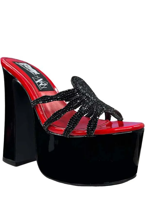 ELVIRA SPIDER [BLK/RD] | PLATFORM HEELS [PREORDER]