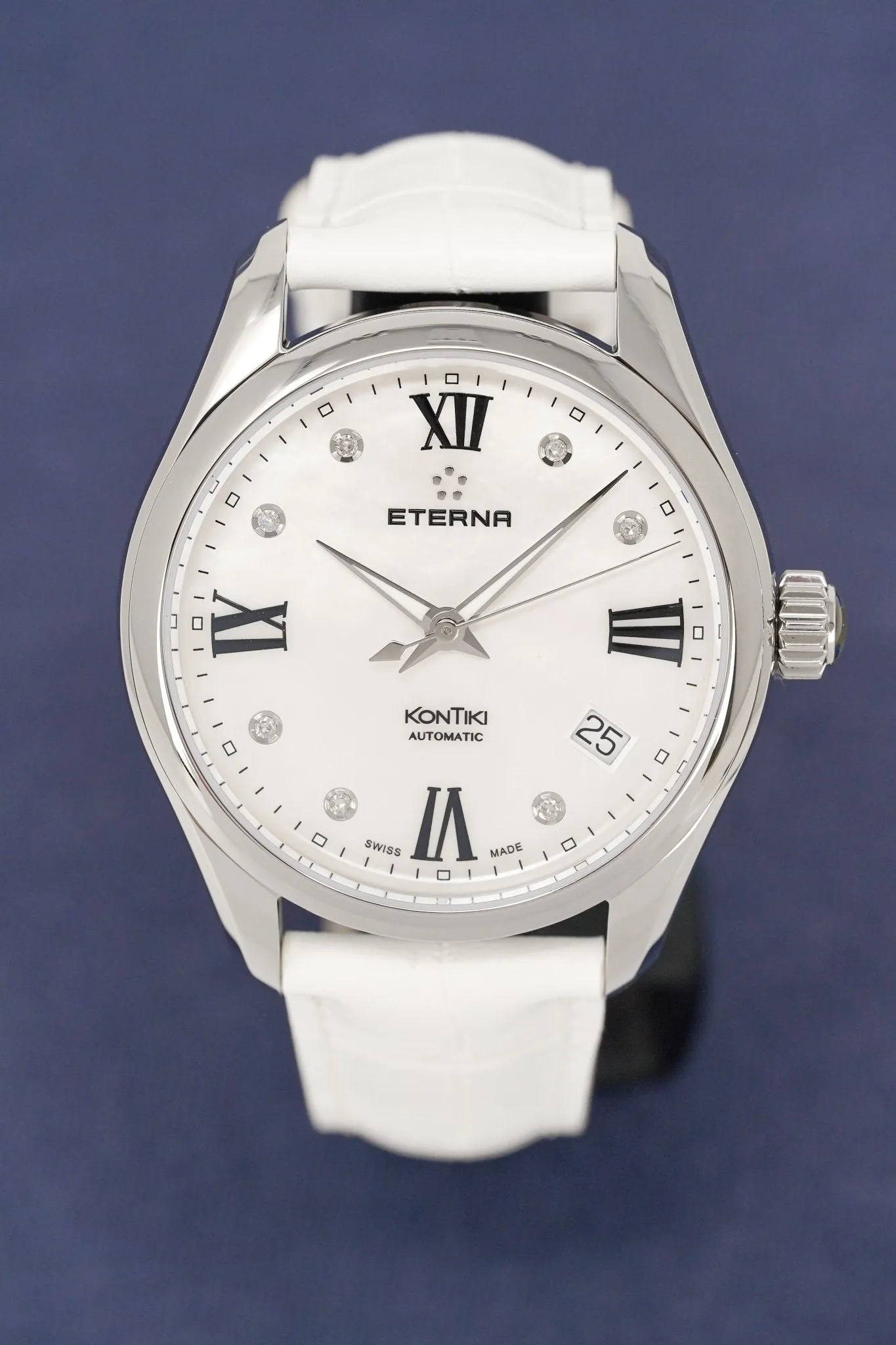 Eterna Watch Ladies KonTiki Steel Diamond Leather Automatic 1260.41.66.1379