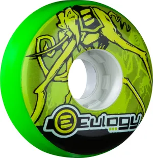 Eulogy Pro Eric Schrijn Retro Aggressive Inline Wheel 58mm 89A - Green (Set of 4)