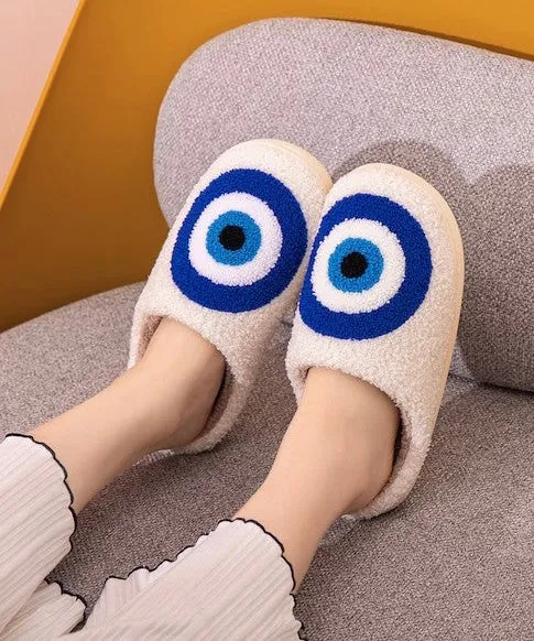 Evil Eye Sherpa Slippers