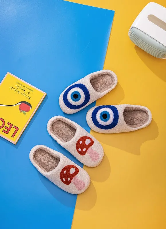 Evil Eye Sherpa Slippers