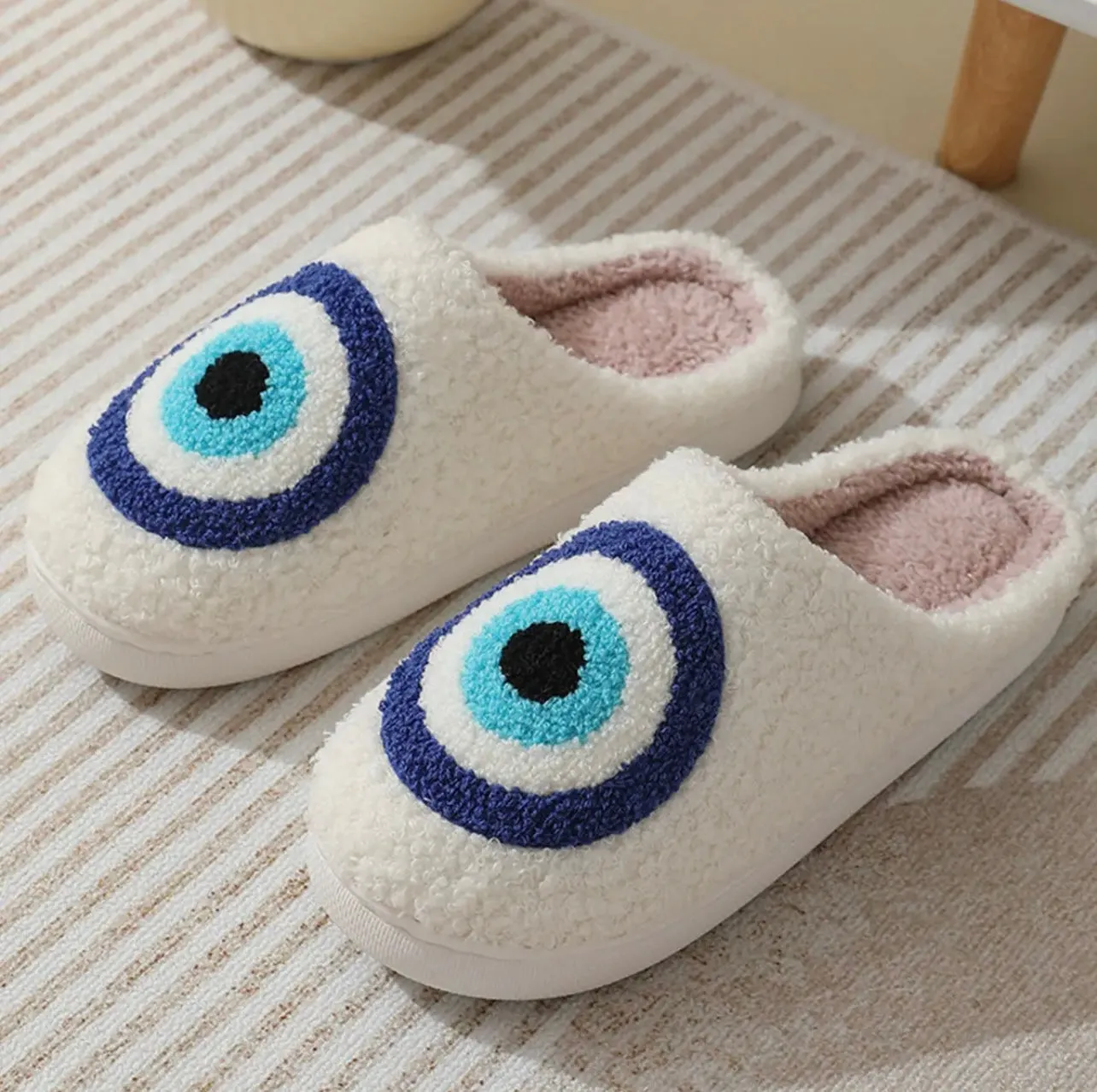 Evil Eye Sherpa Slippers