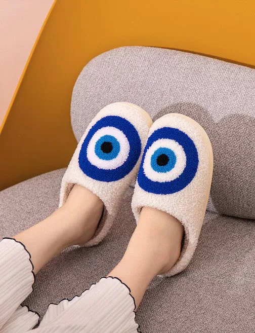 Evil Eye Sherpa Slippers